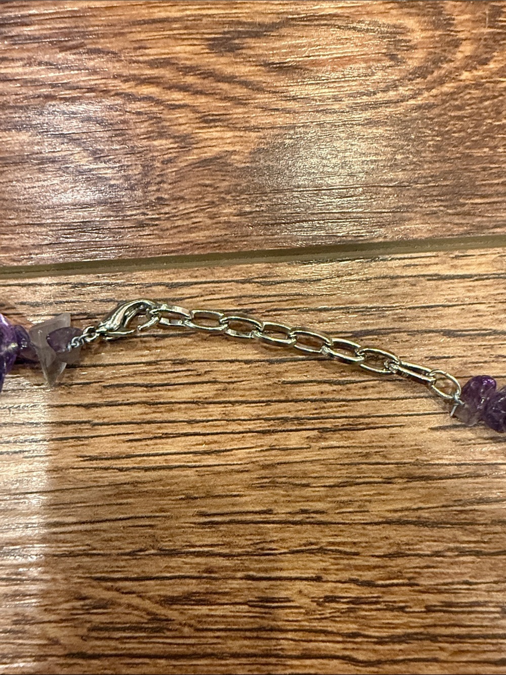 Amethyst Chip Bead Necklace - Purple Gemstone Women's Jewelry - Picture 6 of 7